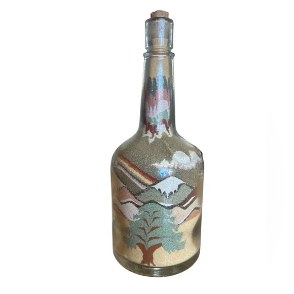 Sand Art Bottle The Sandman Ouray CO Western Mountain Moose Colorful Decor - Picture 1 of 7